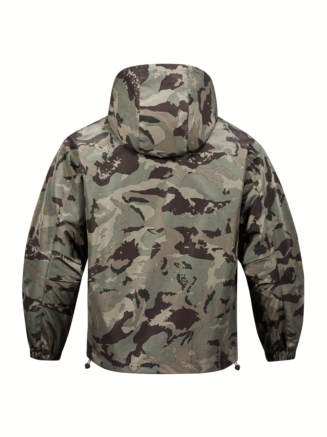 Men's Camouflage Hooded Zip Jacket: Multi-pocket, Loose Fit