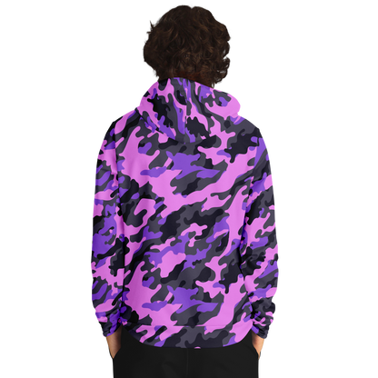 Pink Camo Hoodie | Black & Indigo Mixed Camouflage