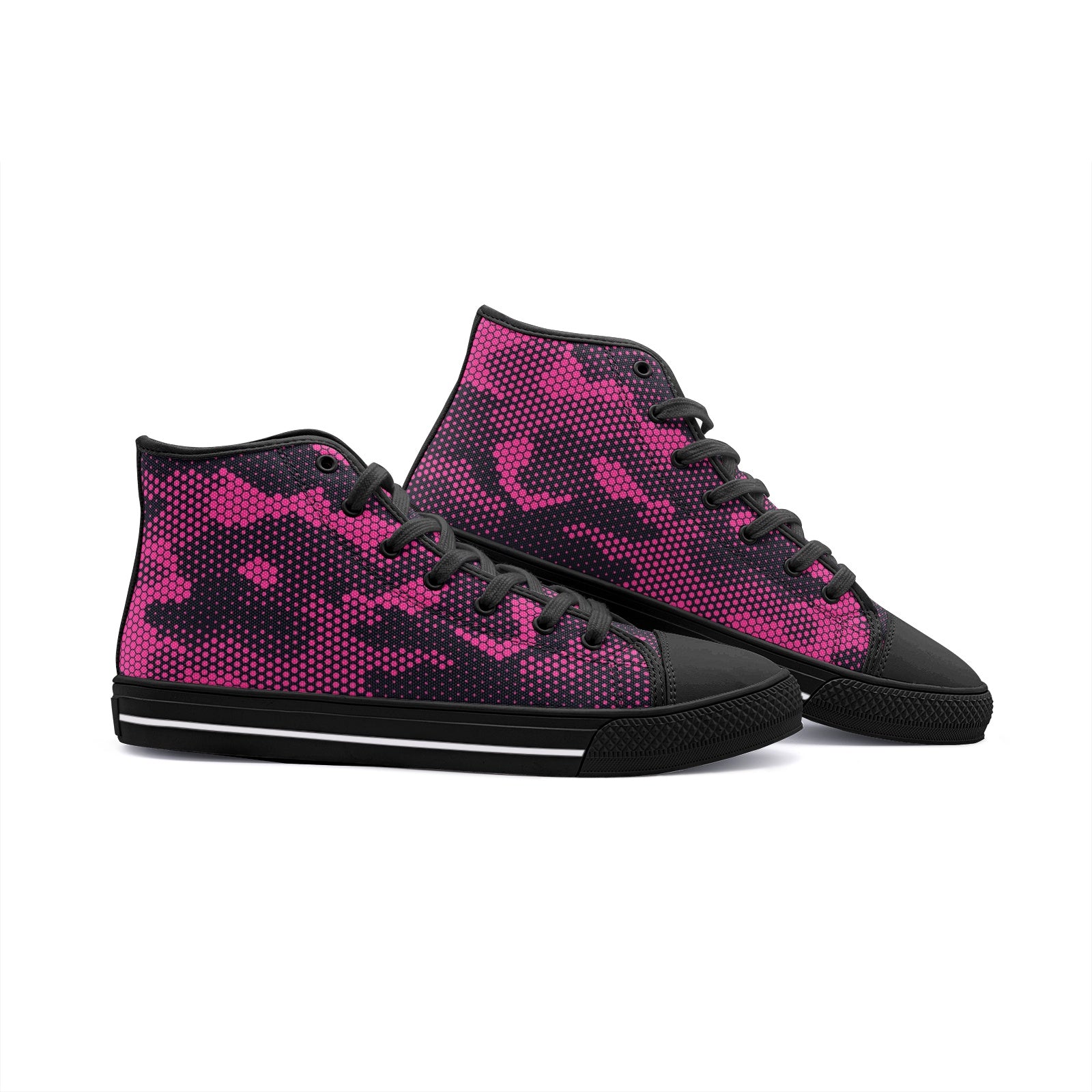 Camo Shoes | High Top Canvas | Digital Pink Camouflage