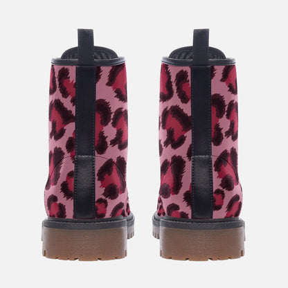 Leopard Boots | Lightweight Leather | Pink, Cherry & Black