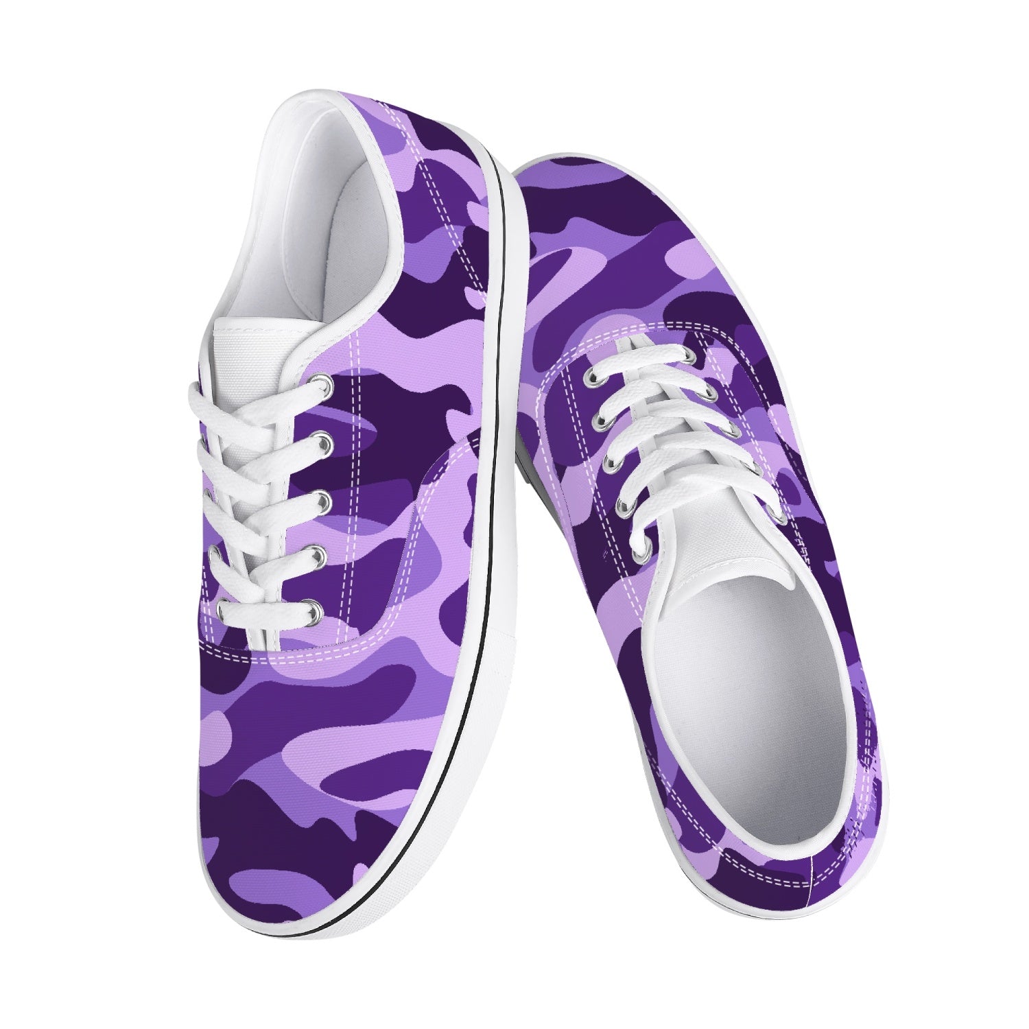 Camo Skate Shoes | Purple, Blue, and Mauve Camouflage