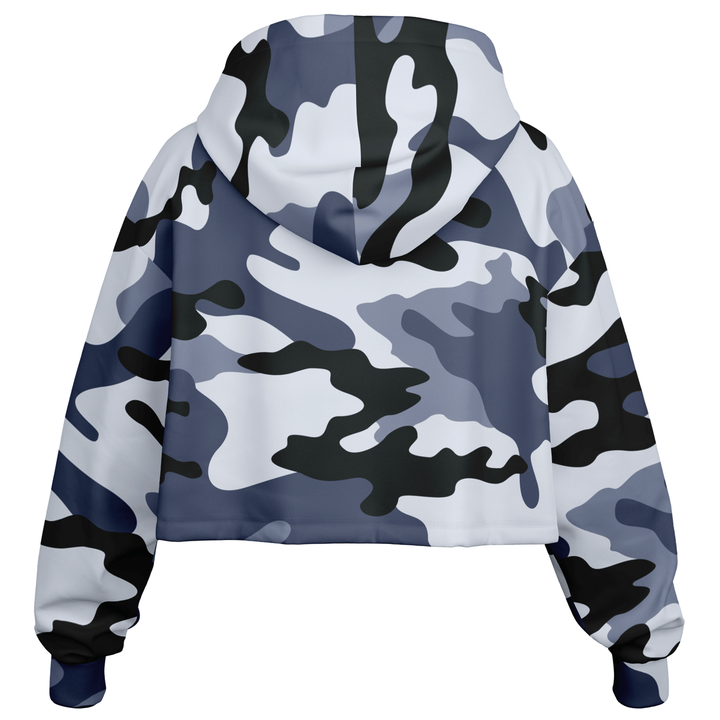 Cropped Hoodie For Women | Light Blue Camouflage