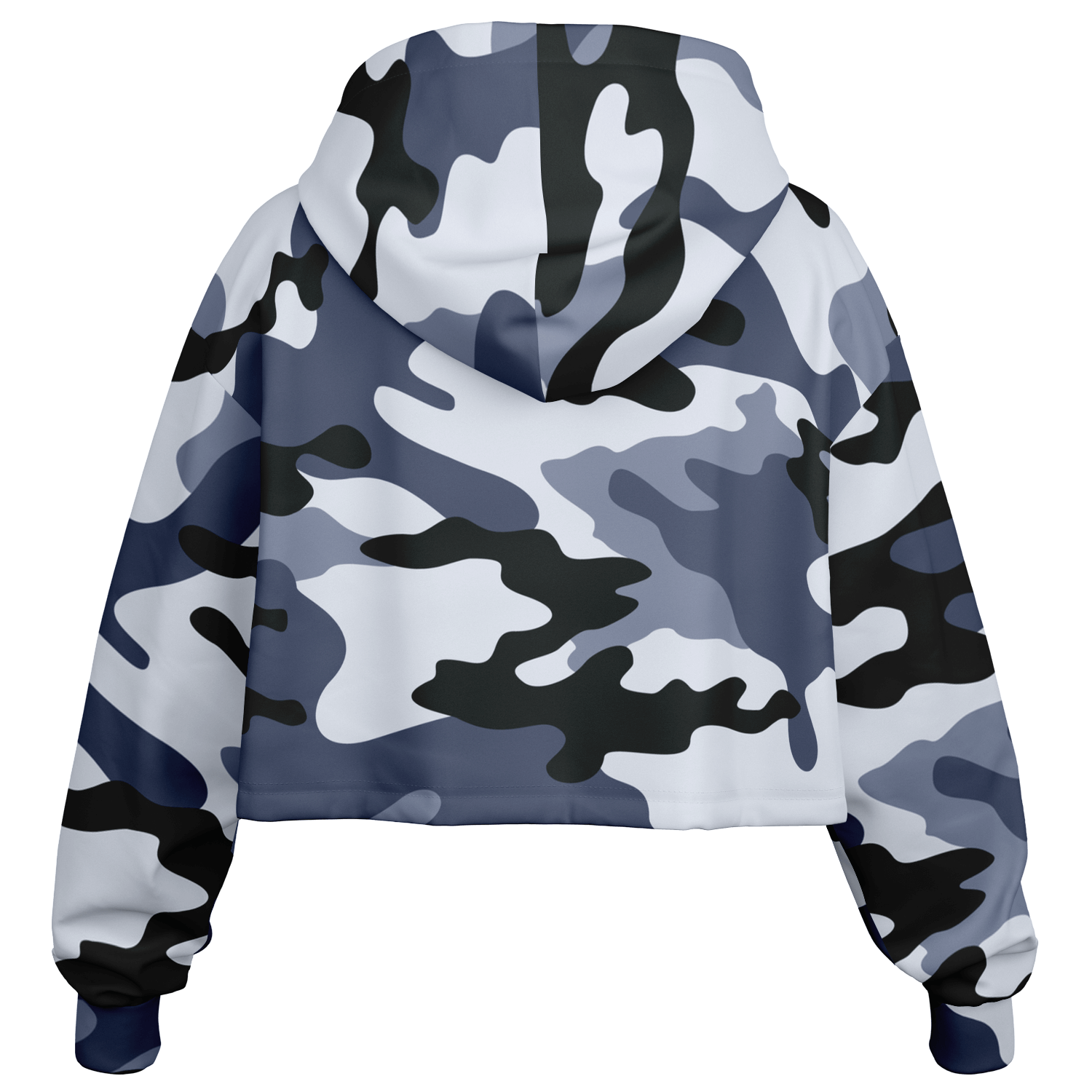 Cropped Hoodie For Women | Light Blue Camouflage