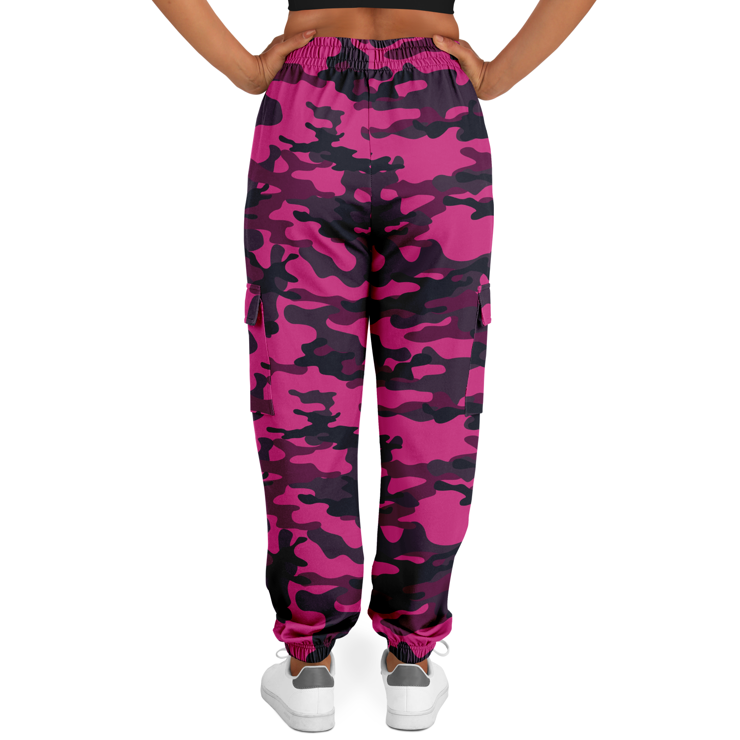 Pink Camo Cargo Pants | Onyx & Deep Blue Mixed Camouflage