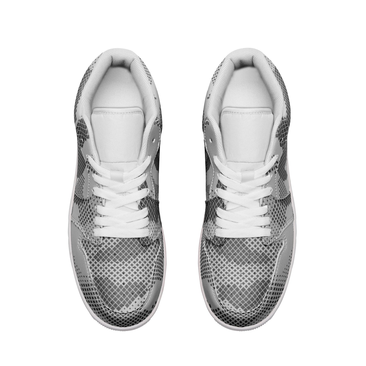 Camo Low Top Leather Sneakers | Gray Digital