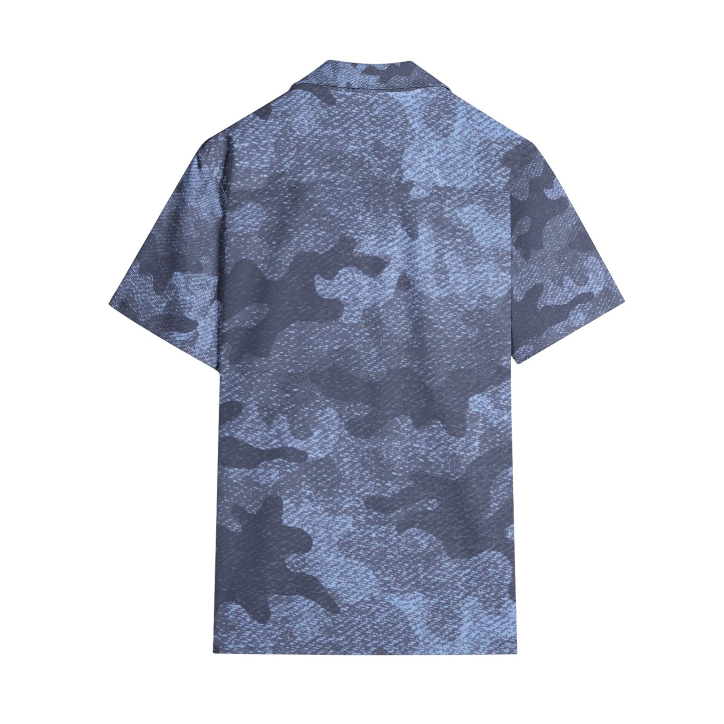 Cotton Camo Shirt For Men | Denim Blue Short-Sleeve