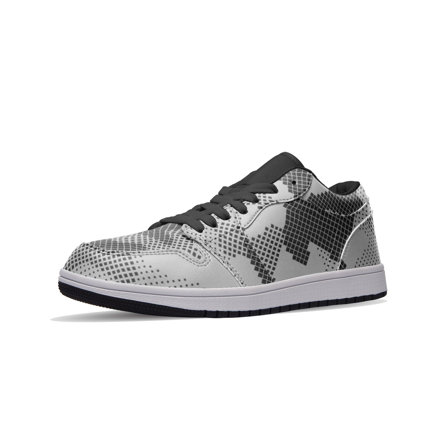 Camo Low Top Leather Sneakers | Gray Digital