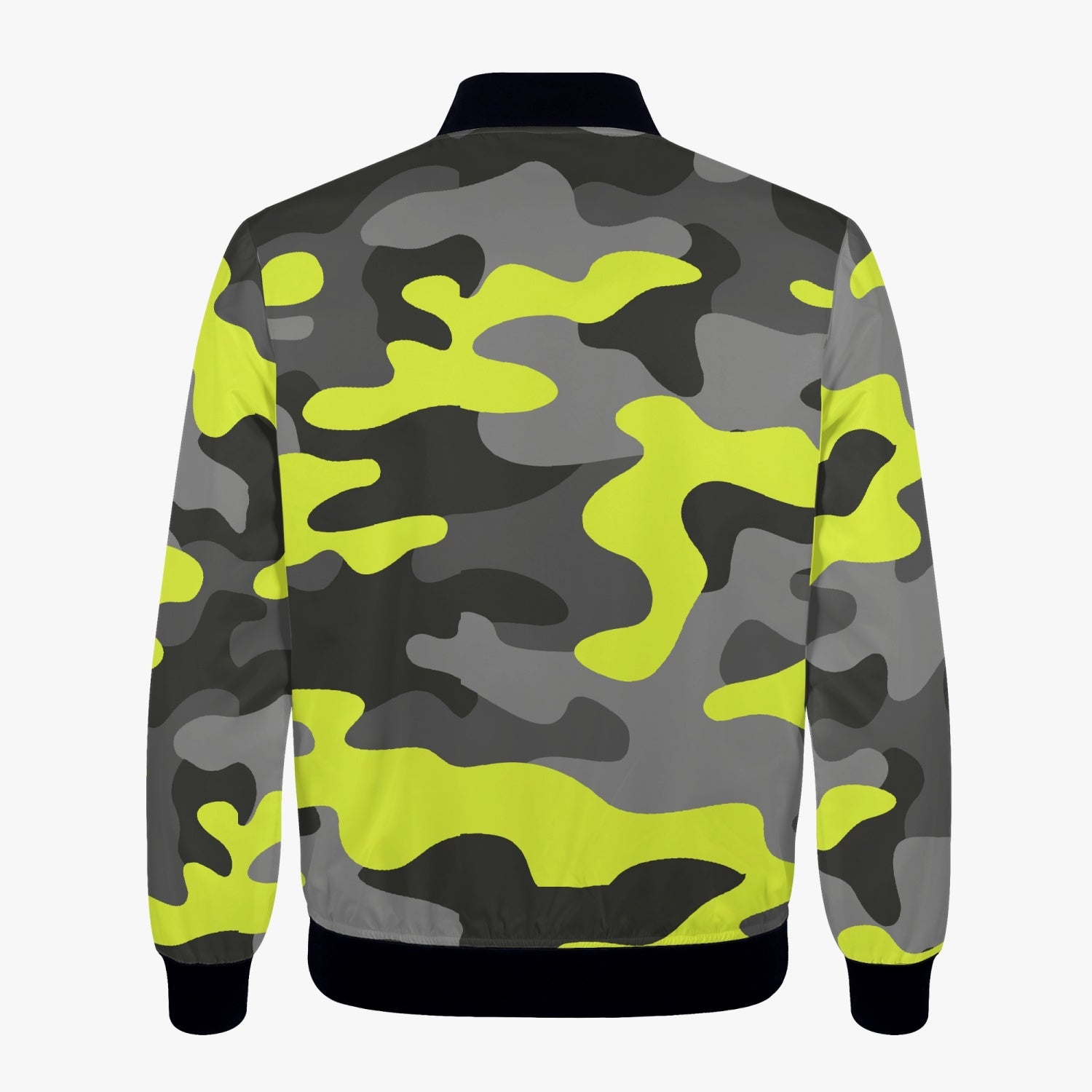 Women's Camo Bomber Jacket | Yellow, Black and Gray