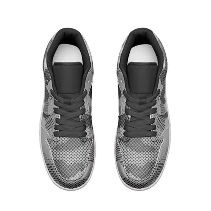 Camo Low Top Leather Sneakers | Gray Digital