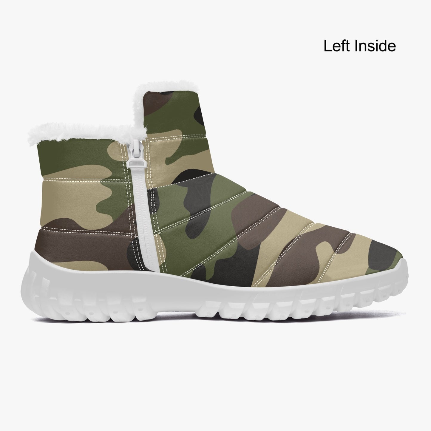 Camo Boots | Cotton-pad Fur Zipper Up | Classic Green