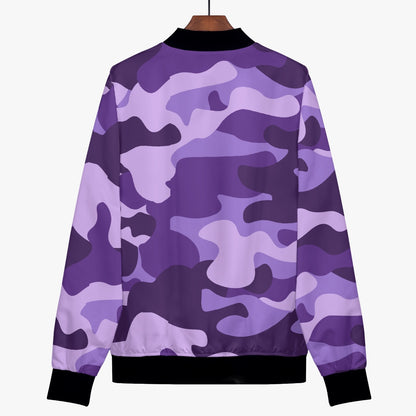 Women's Camo Bomber Jacket | Purple, Blue, and Mauve