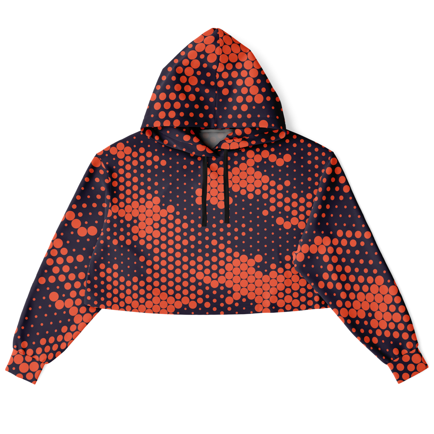 Cropped Hoodie | Orange & Blue Digital Dotted Camouflage