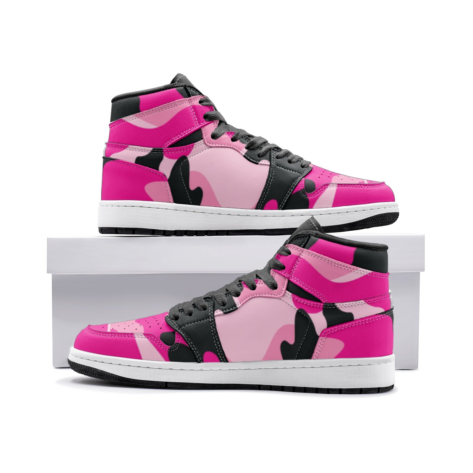 Pink Camo Sneakers | Candy, Black, & Cerise Mixed Camouflage