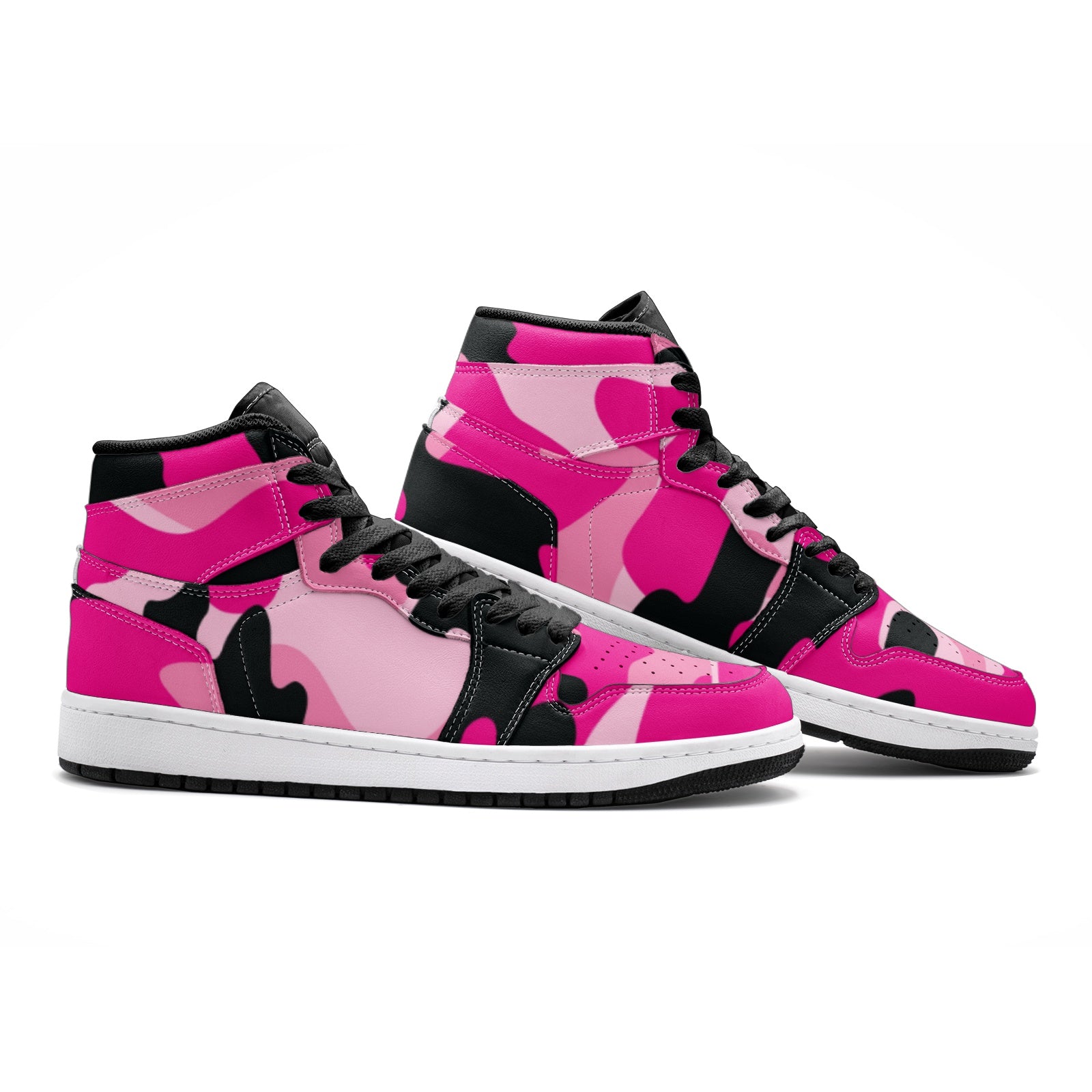 Pink Camo Sneakers | Candy, Black, & Cerise Mixed Camouflage