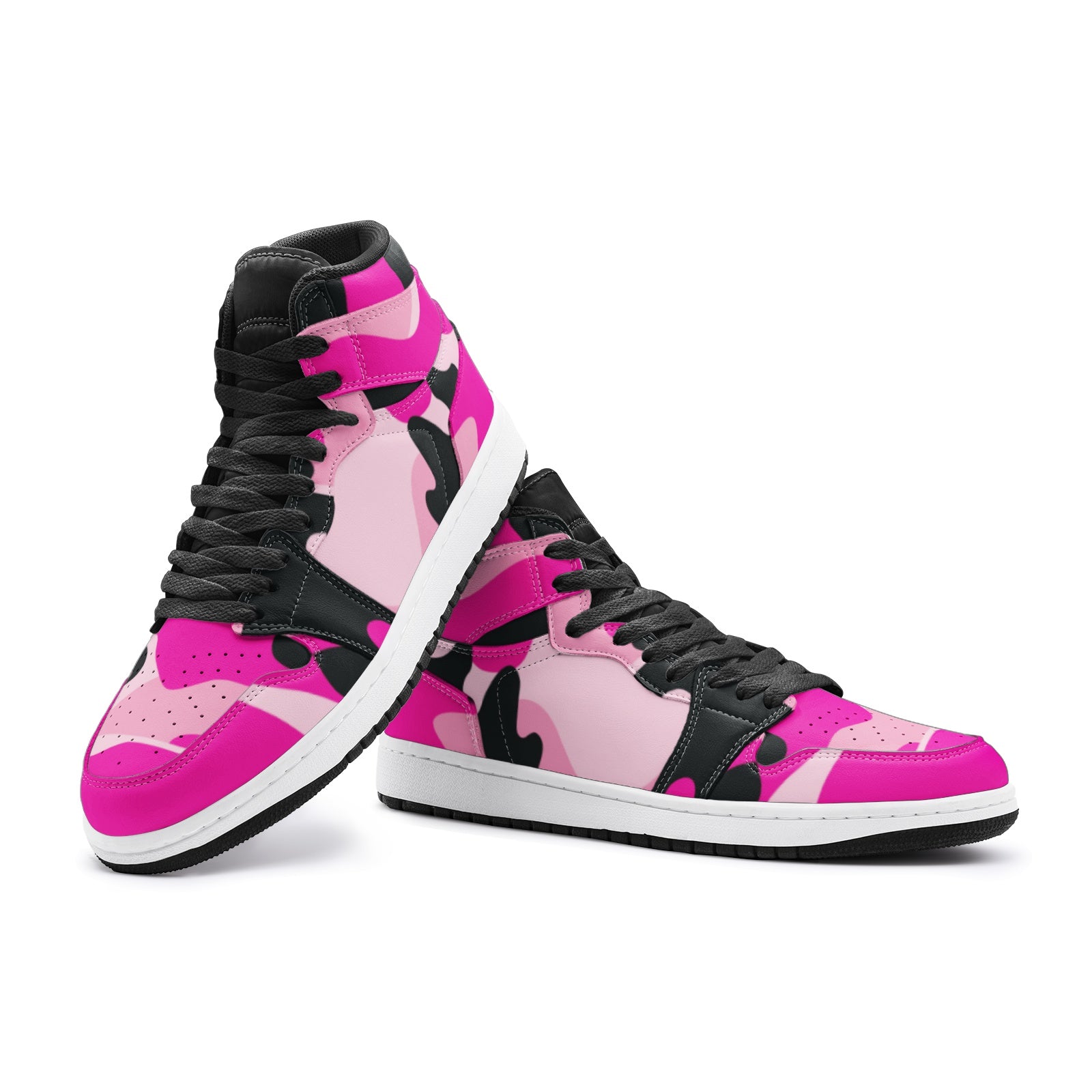 Pink Camo Sneakers | Candy, Black, & Cerise Mixed Camouflage