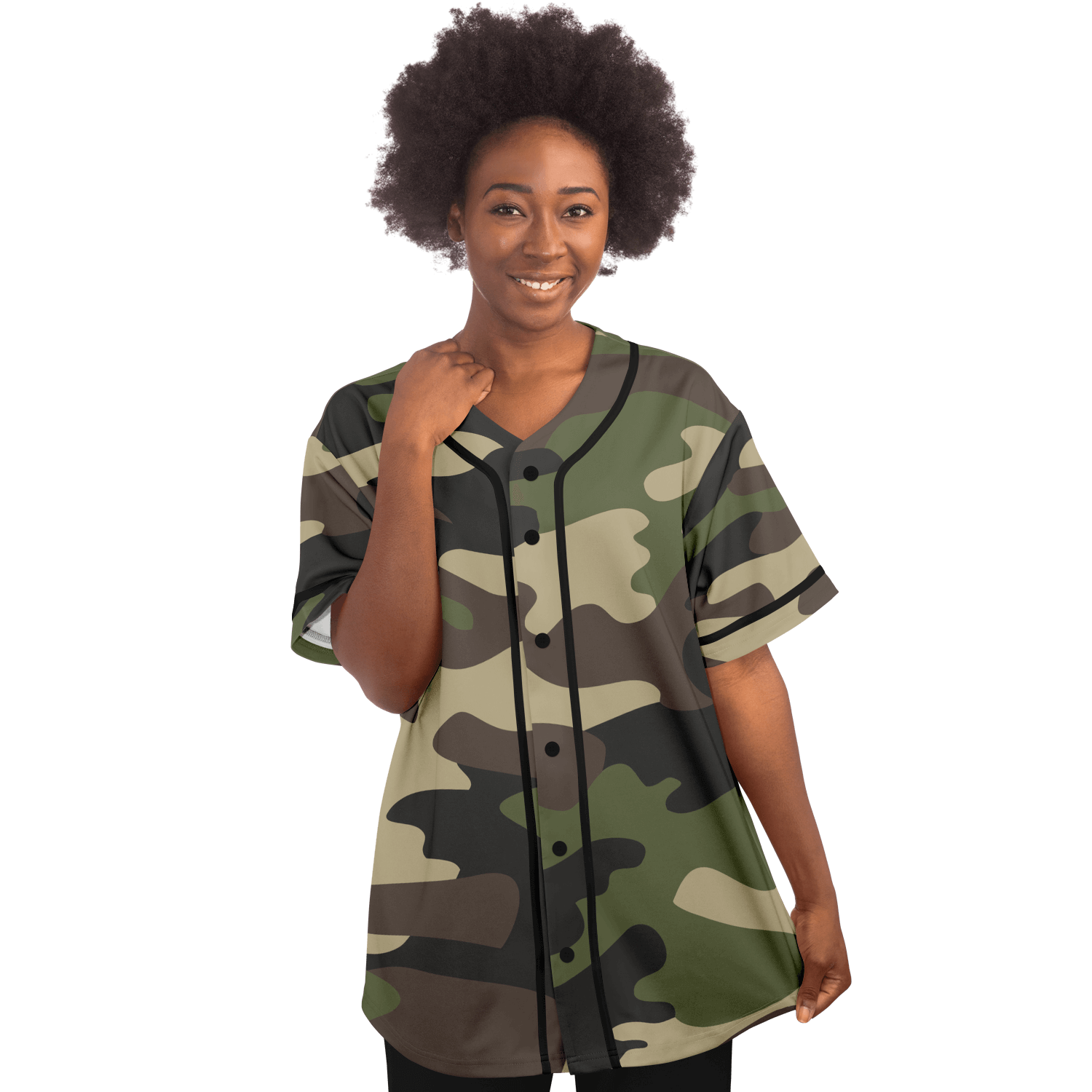 Camo Baseball Jersey | Classic Green Camouflage