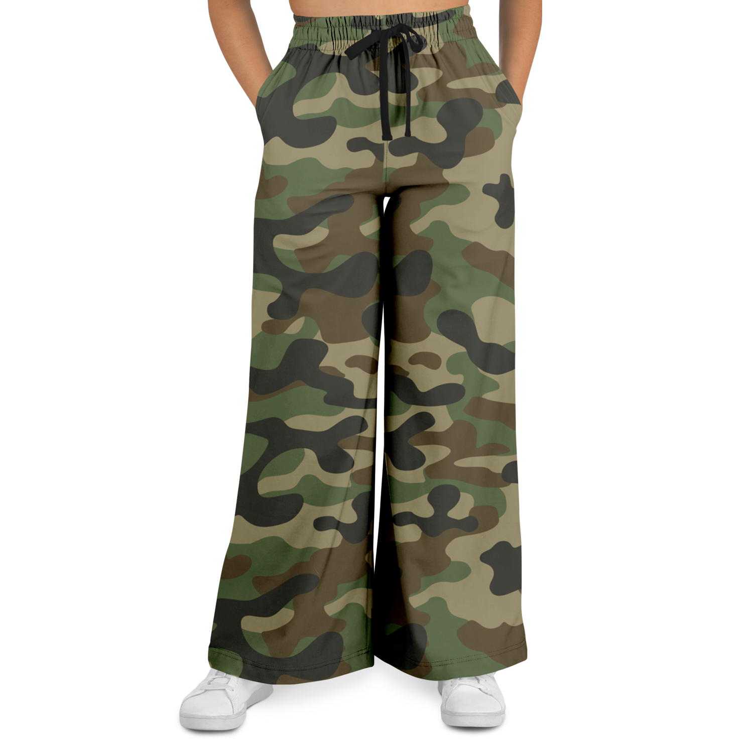 Camo Wide Leg Pants | Military Brown Camouflage