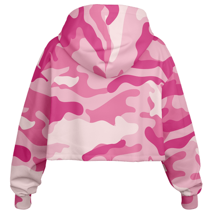 Cropped Hoodie For Women | Lavender Pink Camouflage