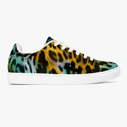 Leopard Sneakers | Classic Low-Top | Yellow and Blue