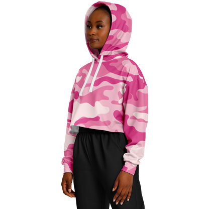 Cropped Hoodie For Women | Lavender Pink Camouflage