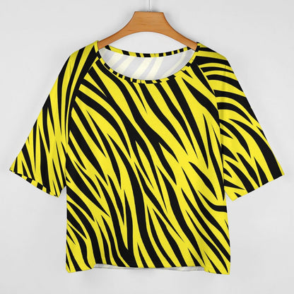 Off The Shoulder Top | Black and Yellow Zebra Shirt