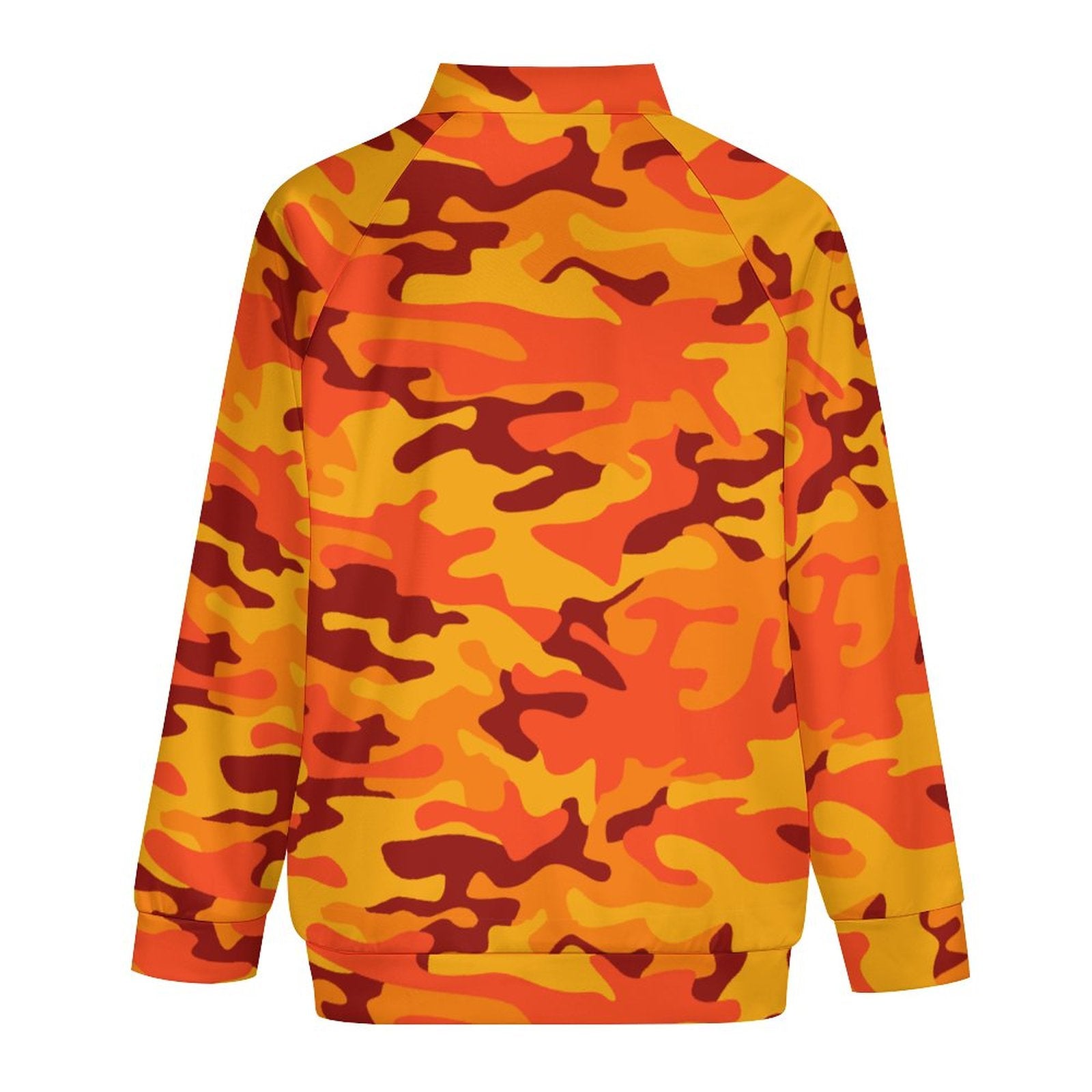 Camo Shirt | Raglan Zip-up | Orange and Red