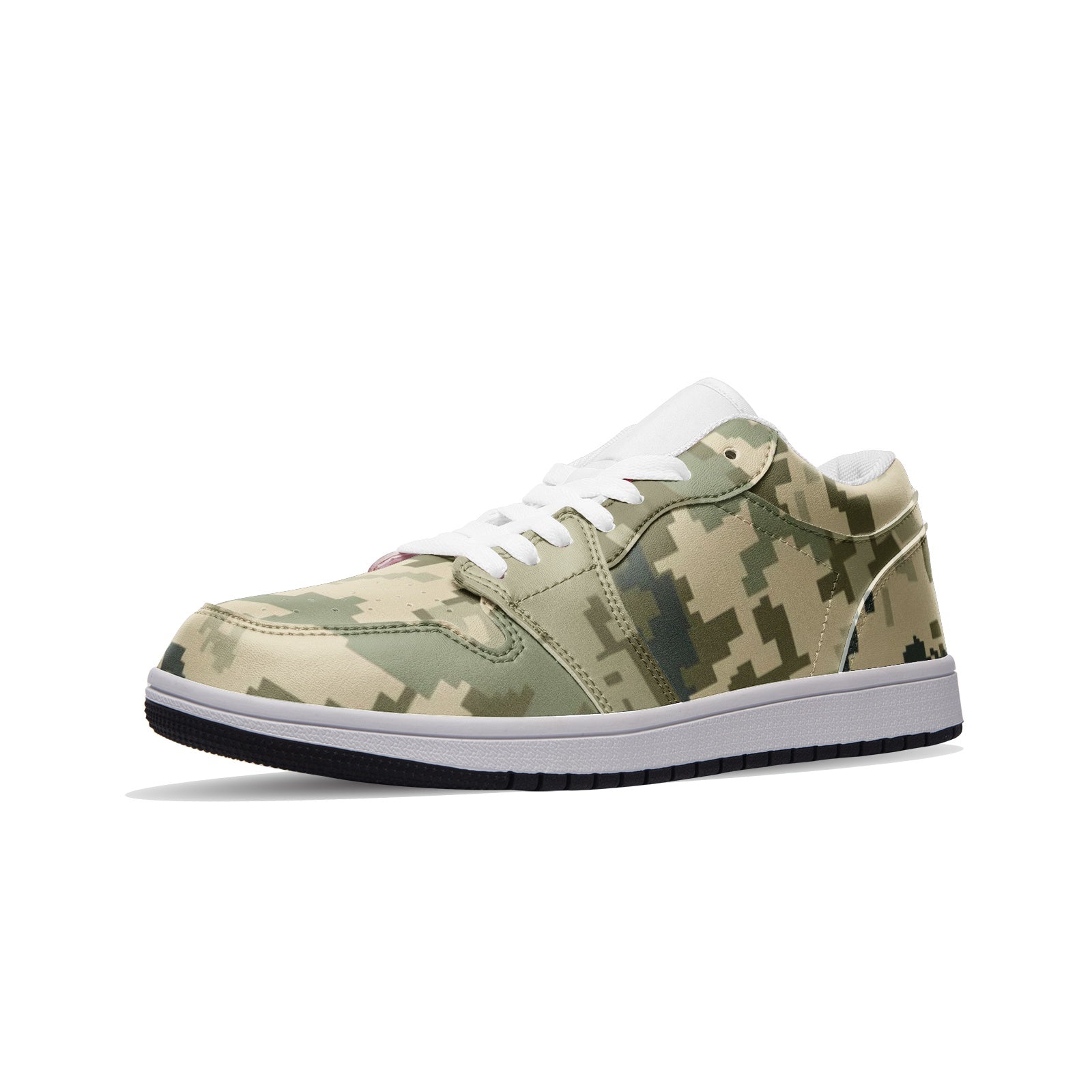 Ukraine Green Camo Sneakers | Unisex Low Top Leather