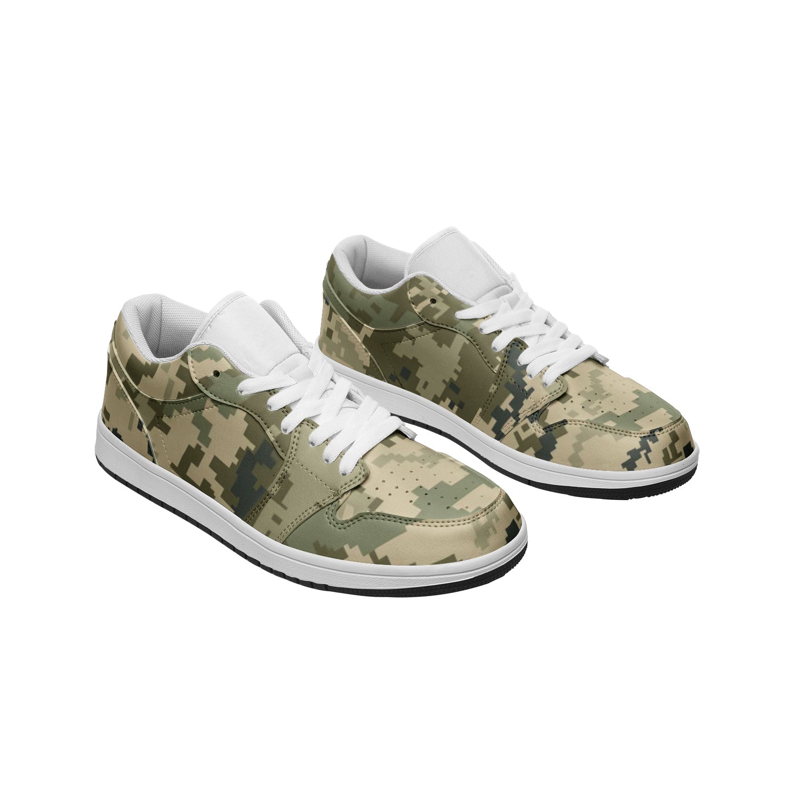 Ukraine Green Camo Sneakers | Unisex Low Top Leather