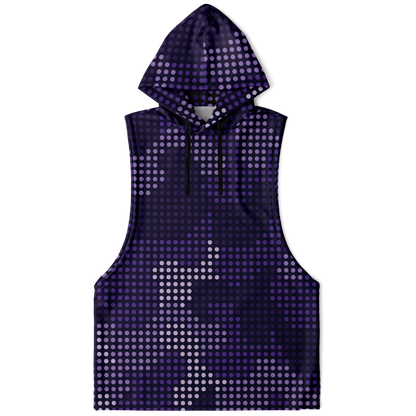 Sleeveless Hoodie | Blue Led Screen Camouflage