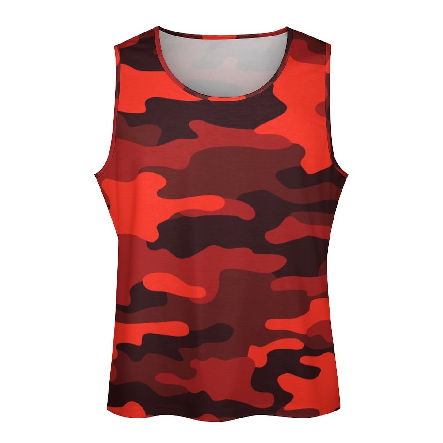 Camo Tank Top | Scarlet Red & Black Camouflage