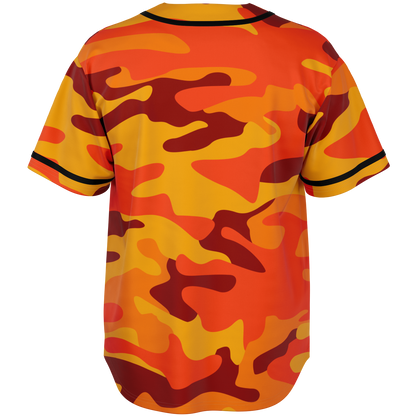 Camo Baseball Jersey | Orange & Red Camouflage