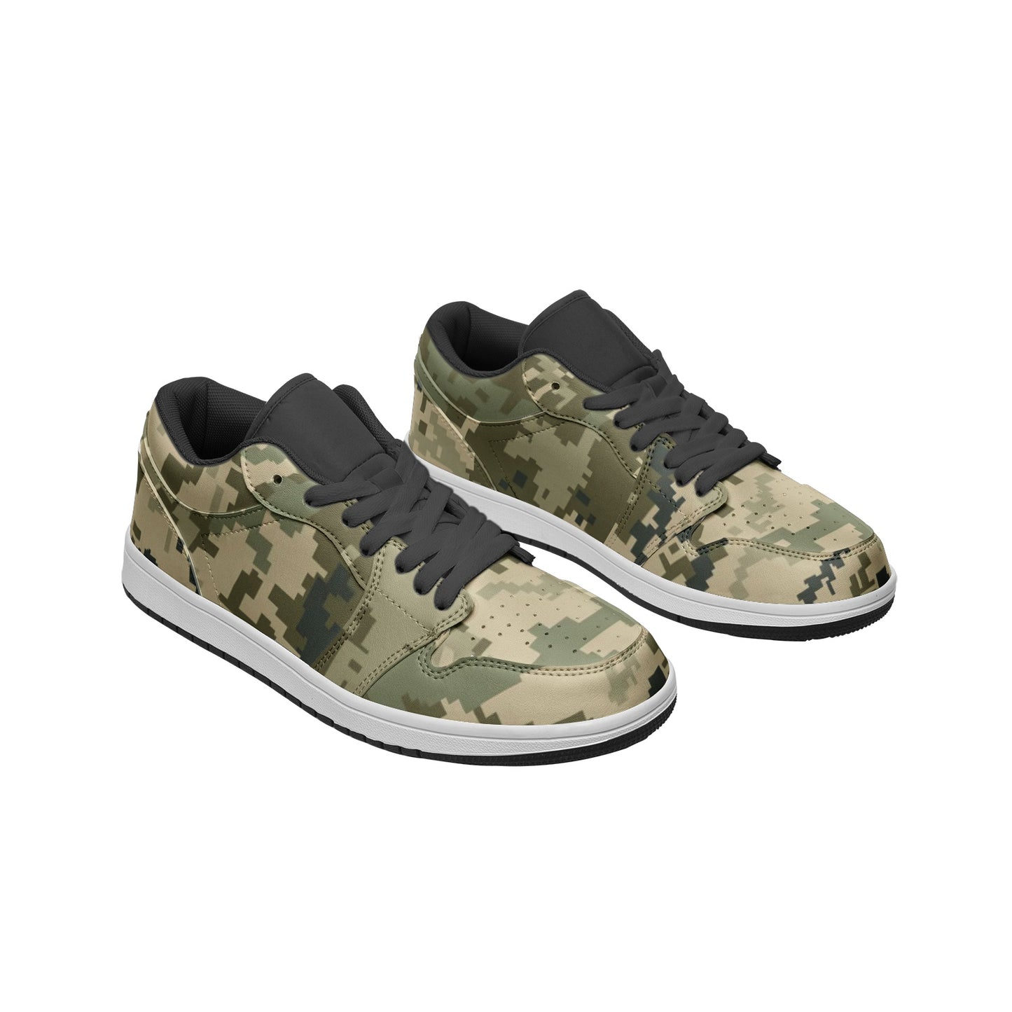 Ukraine Green Camo Sneakers | Unisex Low Top Leather