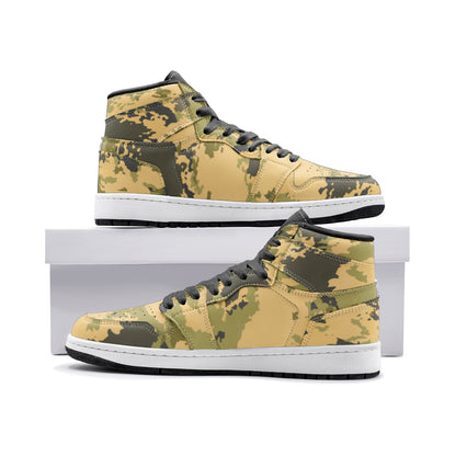 Desert Green Camo Sneakers | High Top Leather