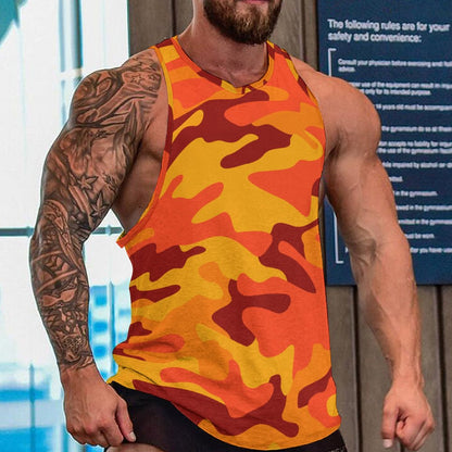 Camo Tank Top | Orange & Red Camouflage