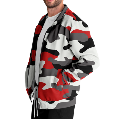 Camo Track Jacket | Red, Black & White Camouflage