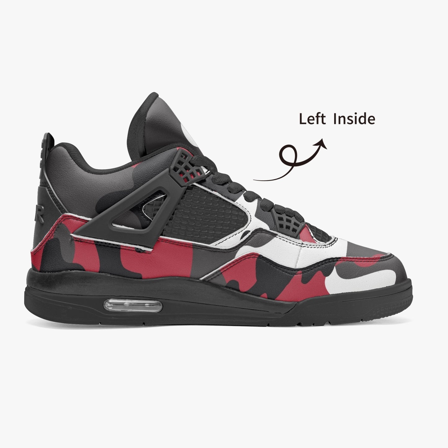 Camo Jordans AJ4 | Red, Jungle Green, Black & White