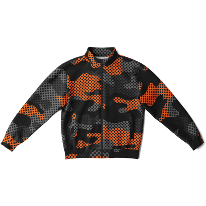 Camo Track Jacket | Orange & Black Pixel Camouflage