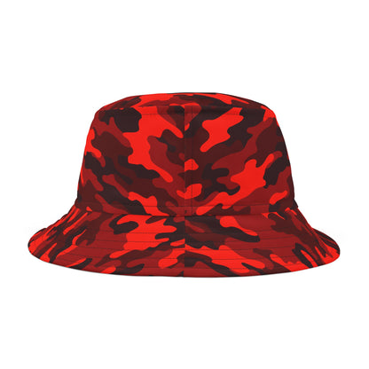 Camo Bucket Hat | Scarlet Red & Black Camouflage