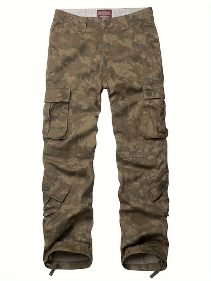 Camo Cargo Pants for Men: Cotton, Casual Fit, Zip & Drawstring Closure