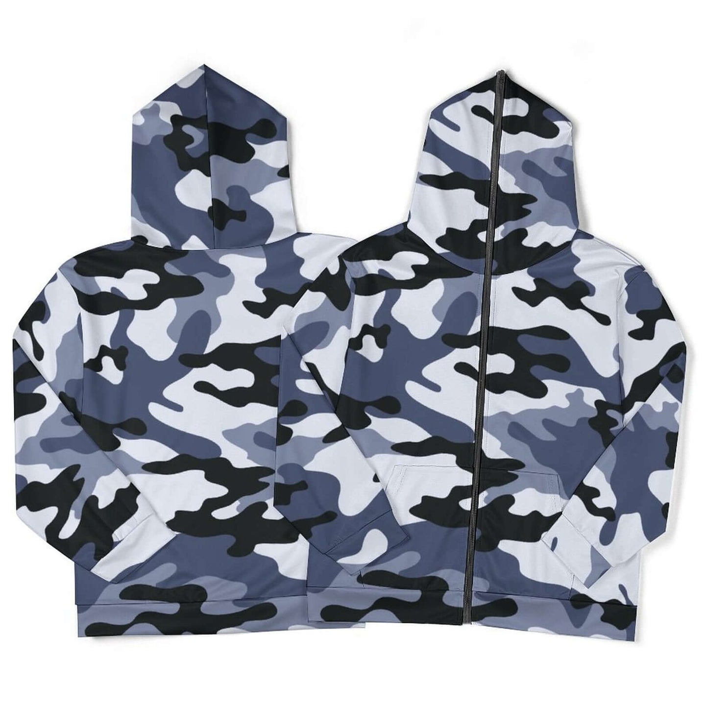 Zip up Camo Hoodie | Light Blue Camouflage