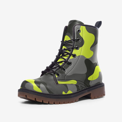 Camo Boots | Leather Camouflage in Yellow, Gray, and Black