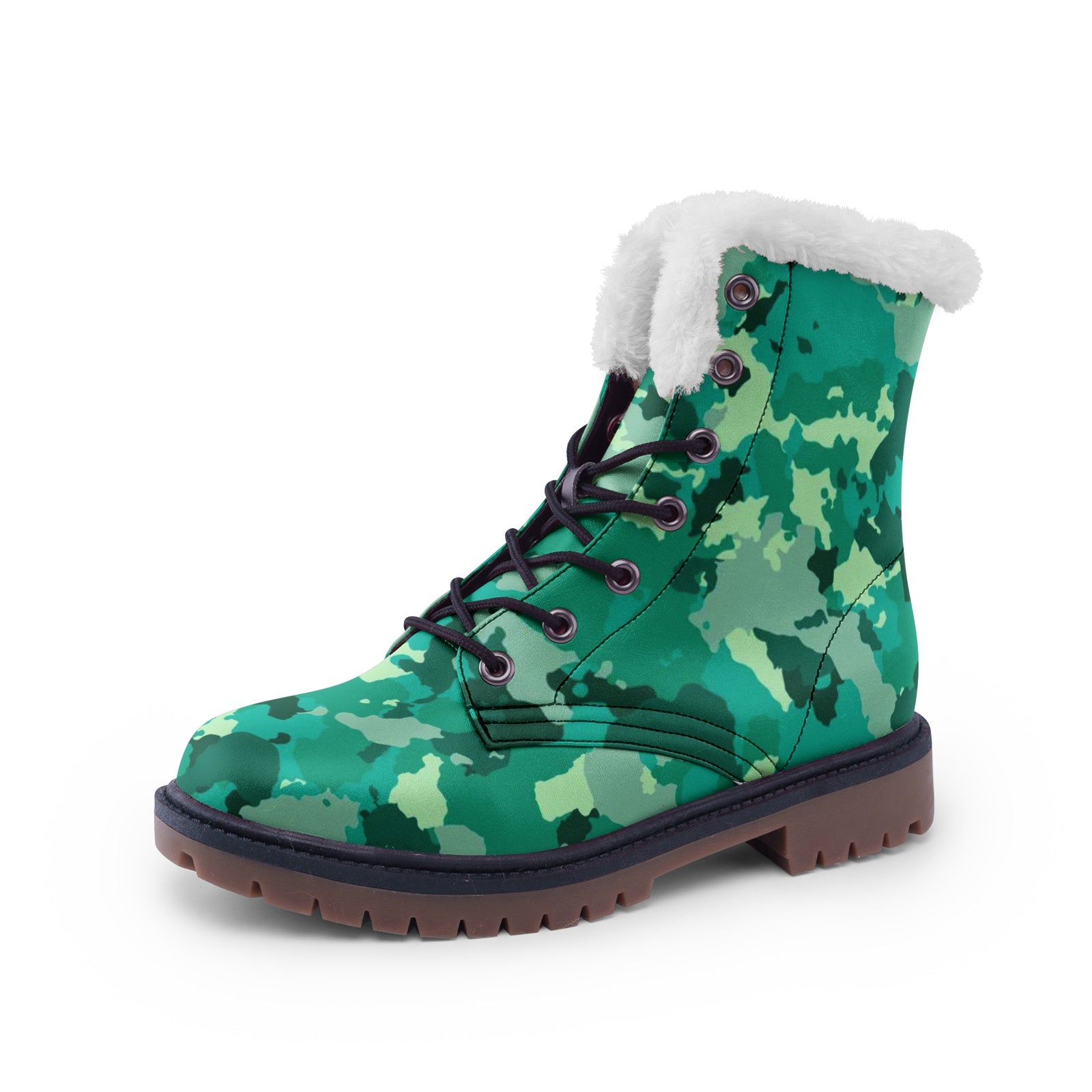 Snow Camo Boots | Cyan Green Camouflage