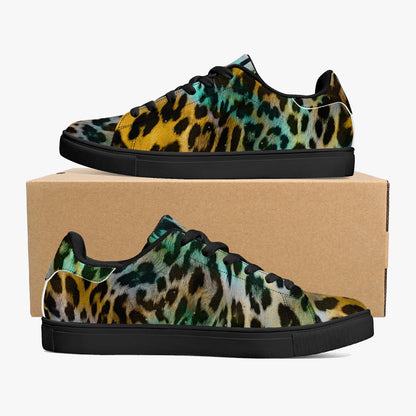 Leopard Sneakers | Classic Low-Top | Yellow and Blue