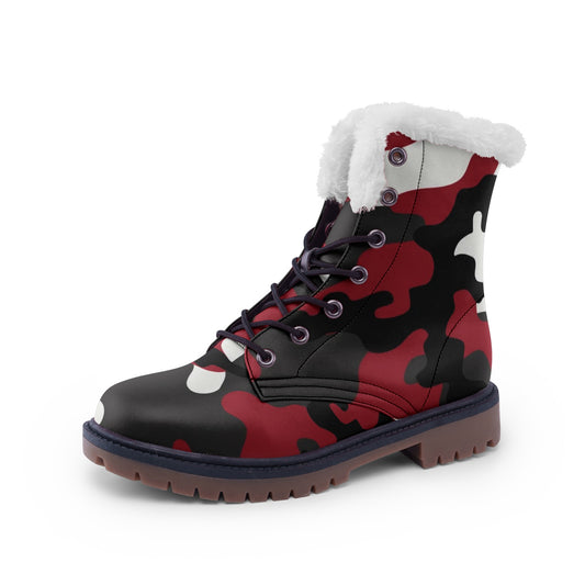 Snow Camo Boots | Green, Red, Black, & White Camouflage