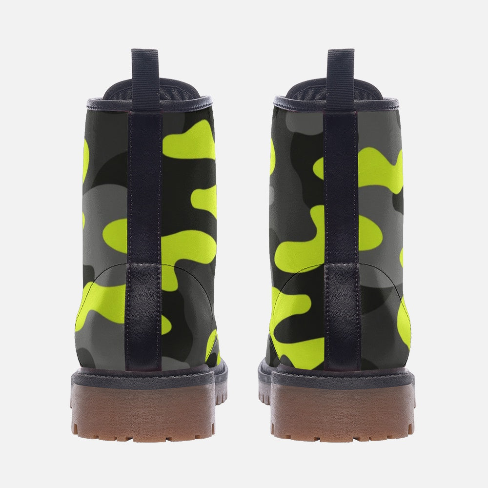 Camo Boots | Leather Camouflage in Yellow, Gray, and Black