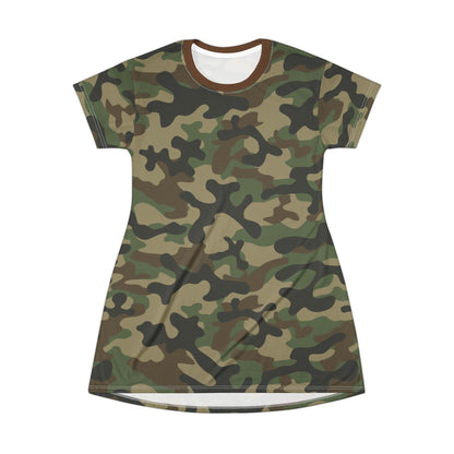 Camo T-Shirt Dress | Military Brown Camouflage