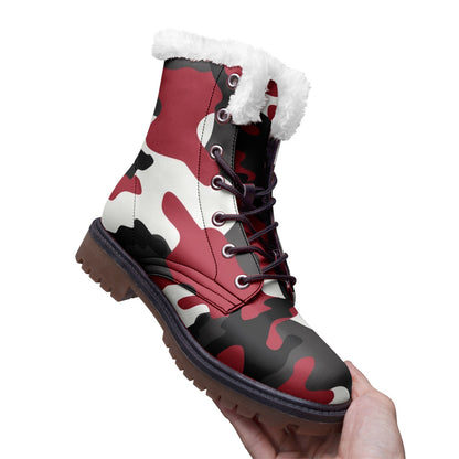 Snow Camo Boots | Green, Red, Black, & White Camouflage