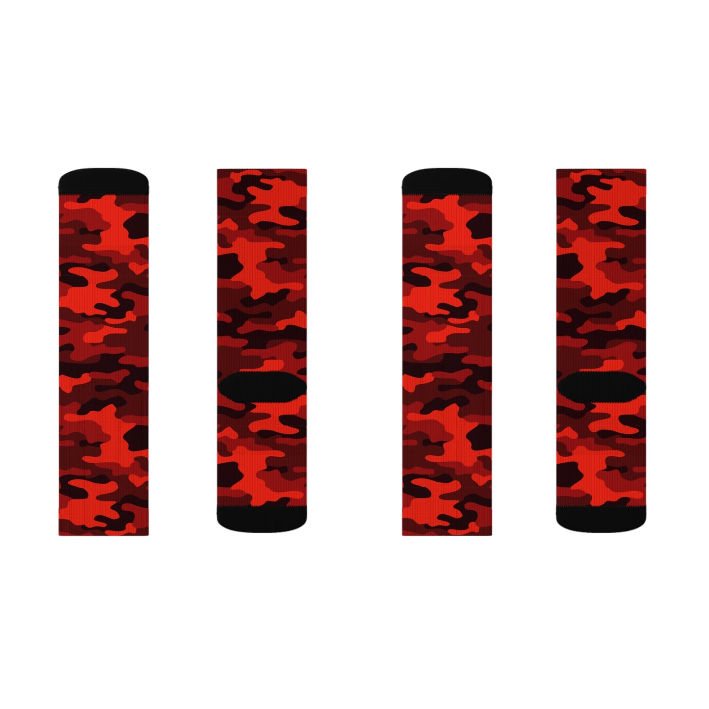 Camo Socks | Scarlet Red & Black Camouflage