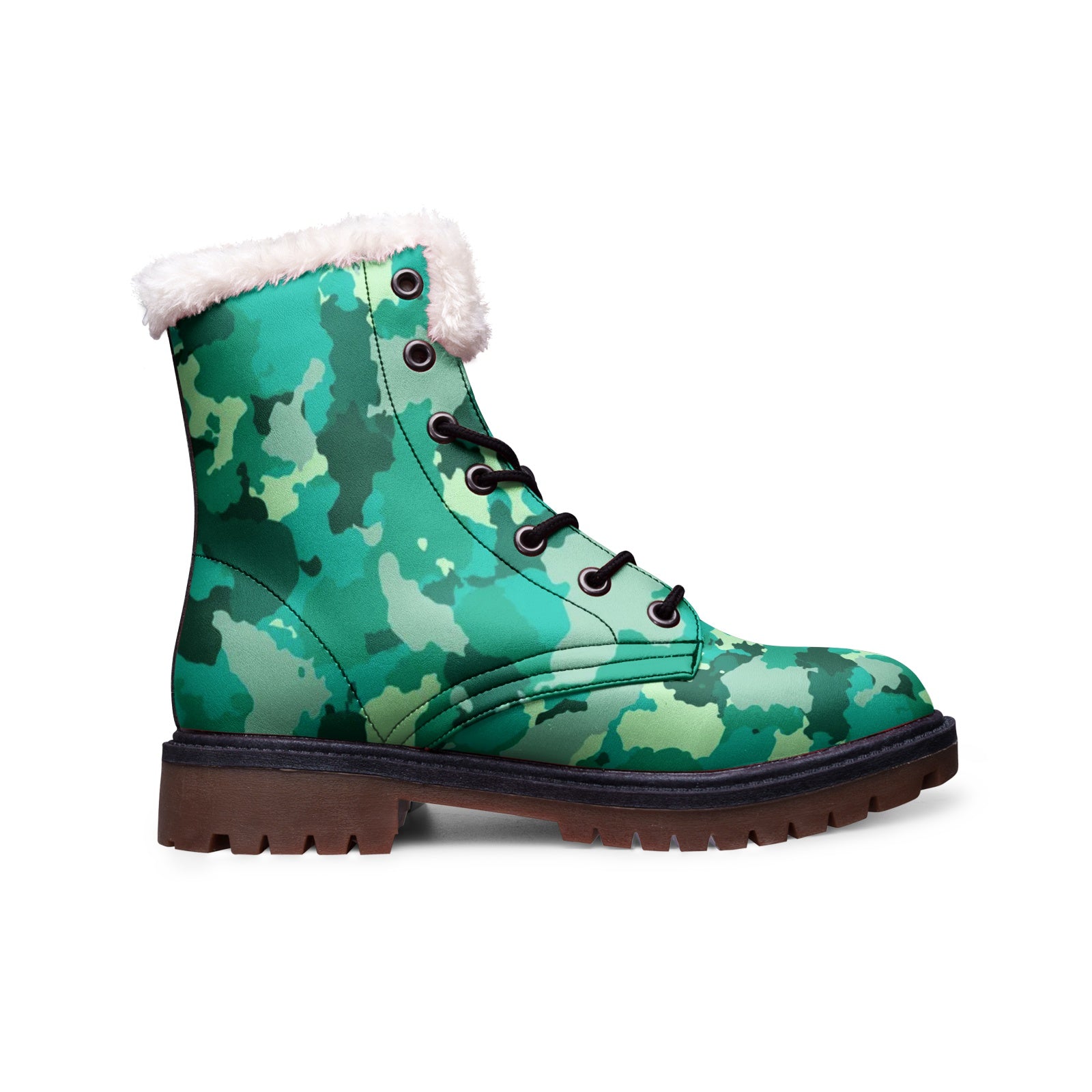 Snow Camo Boots | Cyan Green Camouflage