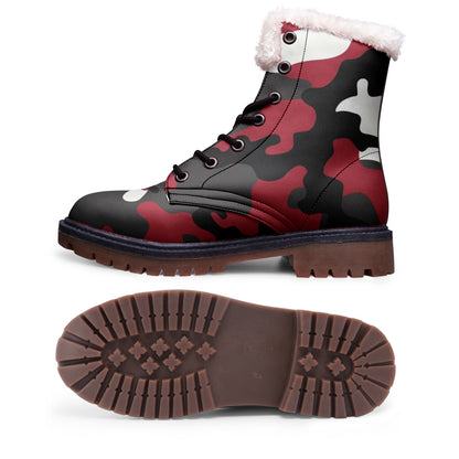 Snow Camo Boots | Green, Red, Black, & White Camouflage